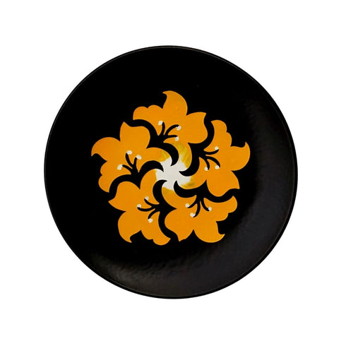 Nature Lover Gift - Black and Yellow Hibiscus Wall Plate | Floral Home Decor | buy online | free shipping at The Milestones Studio